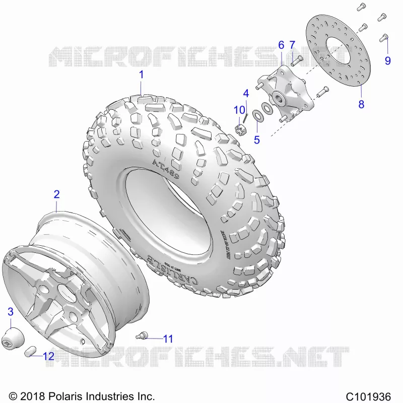 WHEELS, FRONT TIRE AND BRAKE DISC
