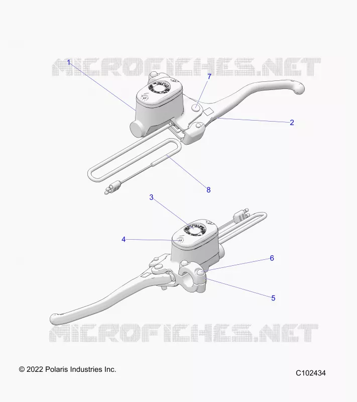 FRONT BRAKE BRAKE LEVER AND MASTER CYLINDER