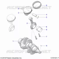 ENGINE, CRANKSHAFT AND PISTON