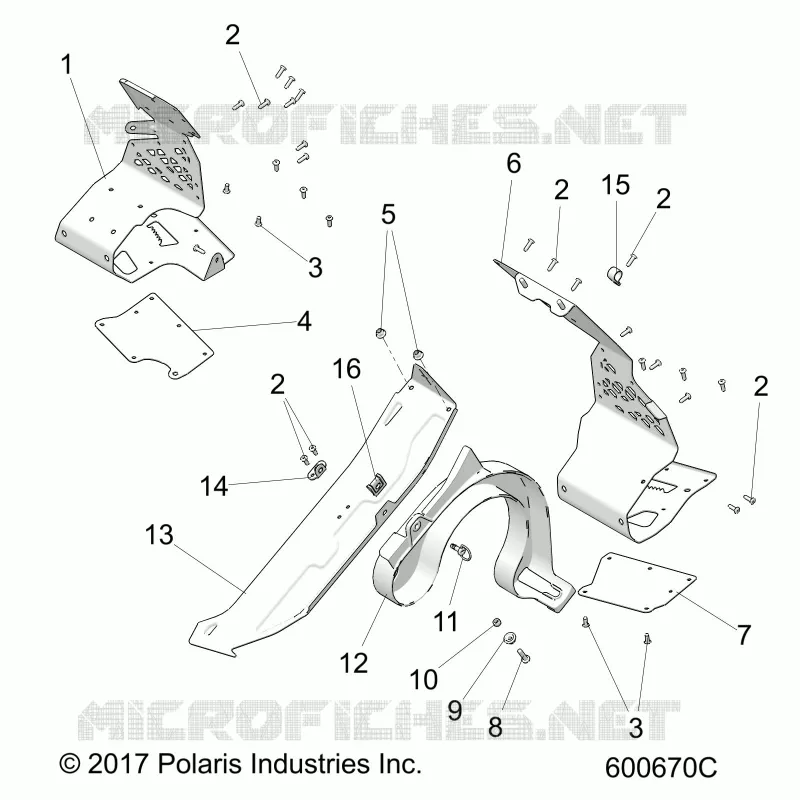 CHASSIS, CLUTCH GUARD AND FOOTRESTS