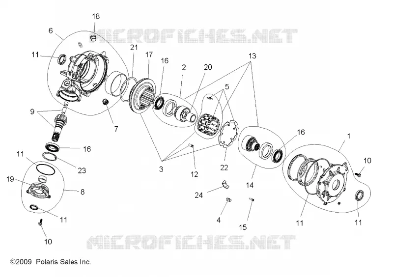 DRIVE TRAIN, FRONT GEARCASE (BUILT 4/14/09 AND AFTER)