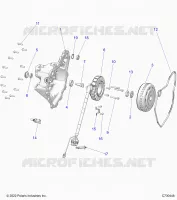 ENGINE, STATOR COVER AND FLYWHEEL