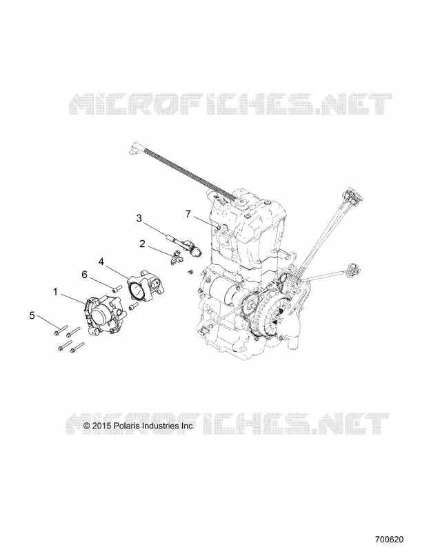 ENGINE, THROTTLE BODY AND FUEL RAIL