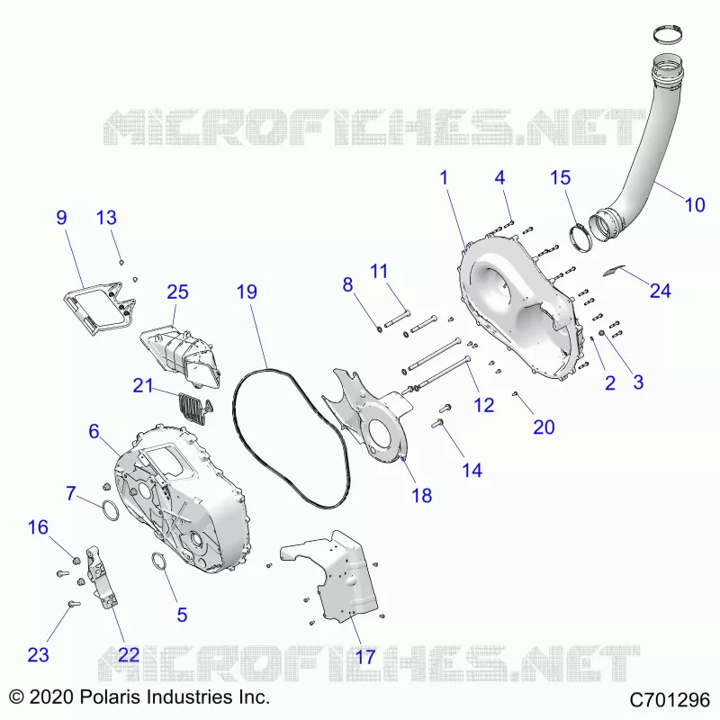 DRIVE TRAIN, CLUTCH COVER AND DUCTING