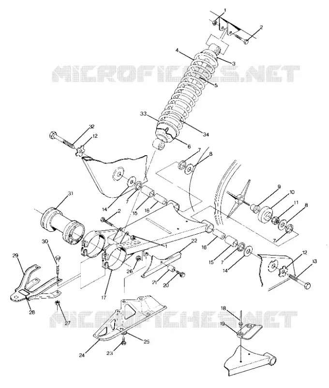 SWING ARM WELDMENT AND REAR SHOCK ASSEMBLY (4917731773025A)