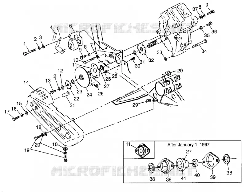 GEARCASE/BRAKE AND CHAIN COVER MOUNTING MAGNUM 4X4 W97AC42A, SWEDISH MAGNUM (4940834083C004)