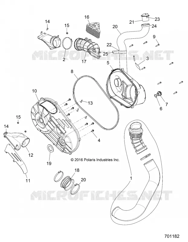 DRIVE TRAIN, CLUTCH COVER AND DUCTING