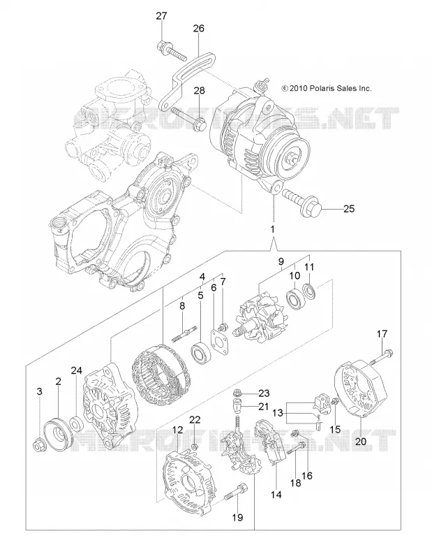 ENGINE, ALTERNATOR