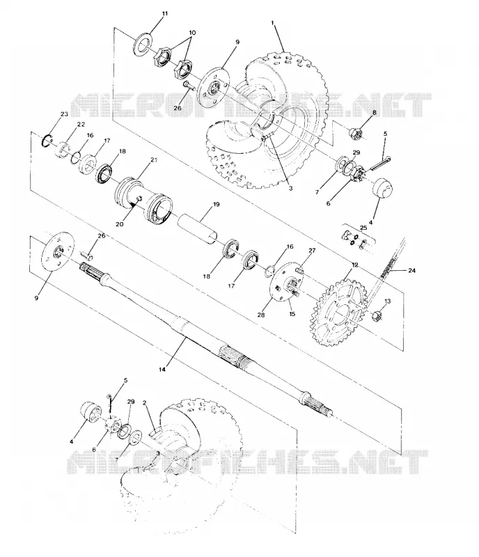 REAR WHEEL DRIVE ASSEMBLY 250 4X4 / W928127 (4922872287B011)