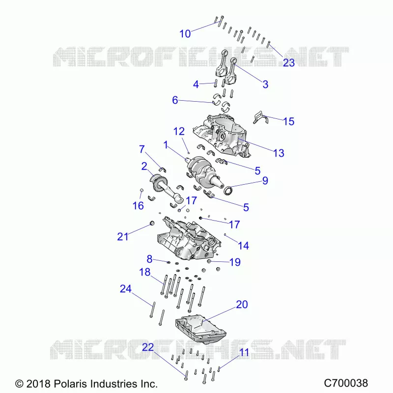 ENGINE, CRANKCASE AND CRANKSHAFT