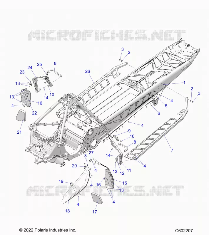 CHASSIS, CLUTCH GUARD, FOOTRESTS, AND RUNNING BOARDS