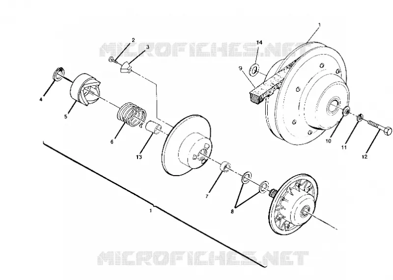 DRIVEN CLUTCH ASSEMBLY 250 6X6 / W928727 (4922842284032A)