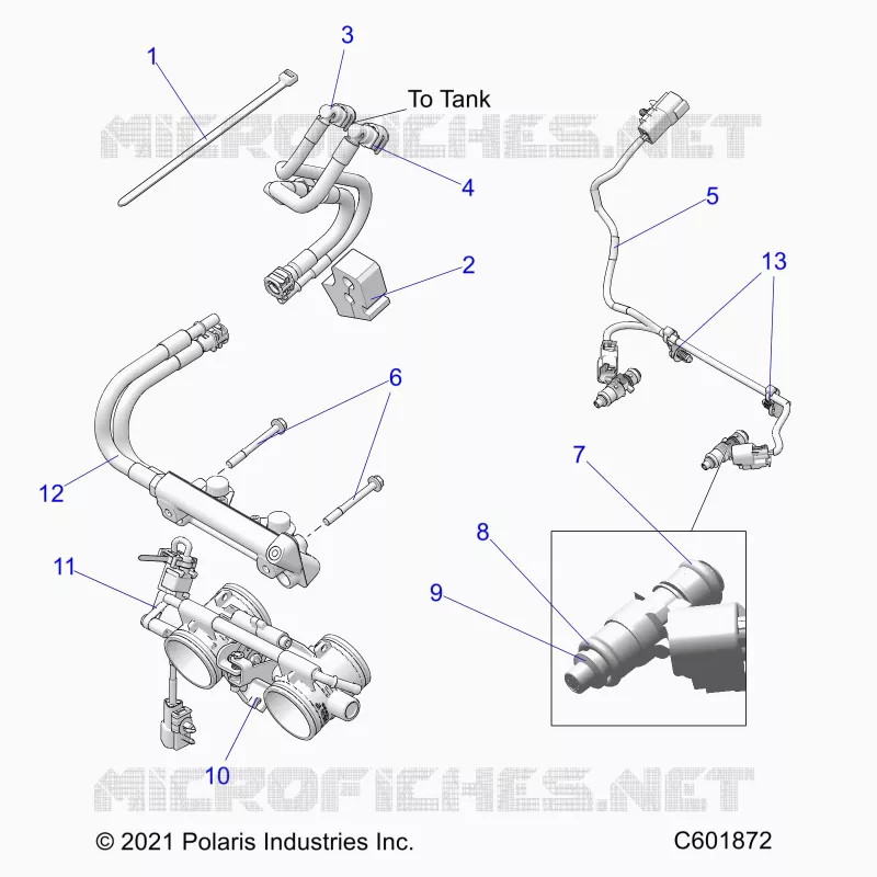 FUEL SYSTEM, RAIL, LINES AND THROTTLE BODY