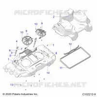 ENGINE, COOLING SYSTEM, FANS AND SHROUDS