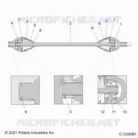 DRIVE TRAIN, HALF REAR SHAFT