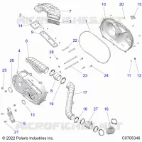 DRIVE TRAIN, CLUTCH COVER AND DUCTING