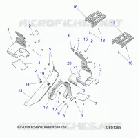 CHASSIS, CLUTCH GUARD AND FOOTRESTS