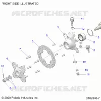 FRONT SUSPENSION HUB, KNUCKLE AND BRAKE DISC