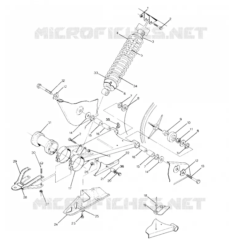 SWING ARM WLD. / REAR SHOCK ASSEMBLY 250 4X4 / W928127 (4922872287B013)