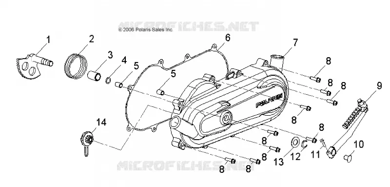 ENGINE, CLUTCH COVER AND KICK START