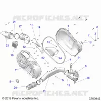 DRIVE TRAIN, CLUTCH COVER AND DUCTING