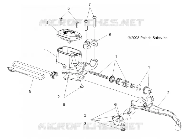 FRONT BRAKE BRAKE LEVER AND MASTER CYLINDER