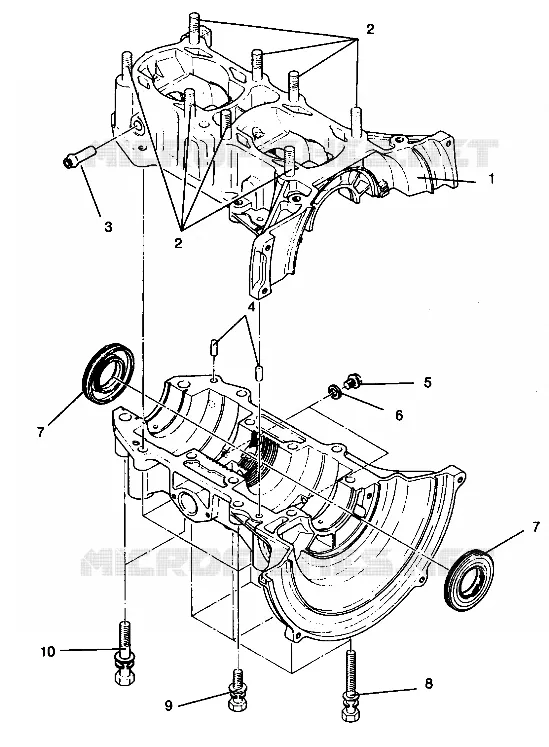 CRANKCASE ASSEMBLY SPORT 0940443 AND SPORT SKS 0940243 (4925052505032A)