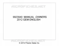 OWNERS MANUAL