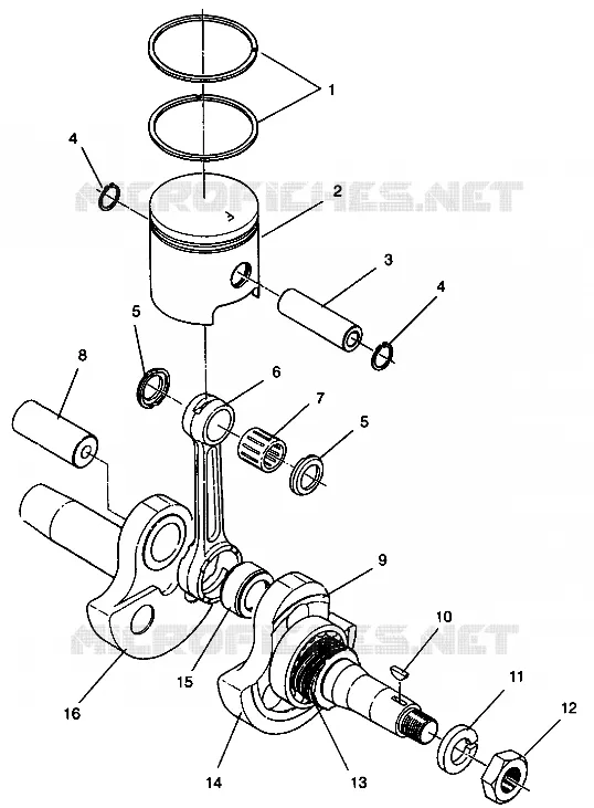 PISTON   CRANKSHAFT STARLITE GT 0943127 (49250125010035)