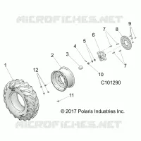 WHEELS, FRONT TIRE AND BRAKE DISC
