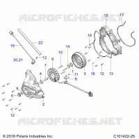 ENGINE, STATOR COVER AND FLYWHEEL