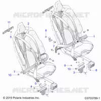 SEAT BELT MOUNTING, FRONT, 6 POINT