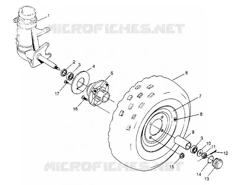 FRONT WHEEL ASSEMBLY  2X4 400L W957540 (4930093009B002)