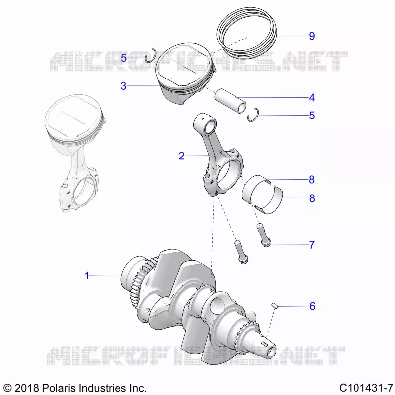 ENGINE, CRANKSHAFT AND PISTON
