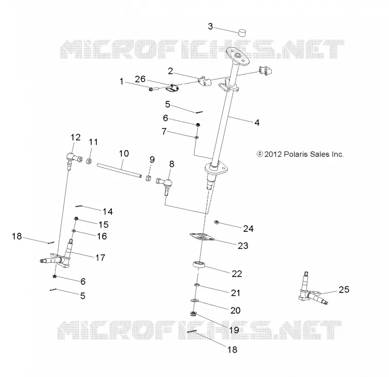 STEERING POST   AND TIE ROD ASM.