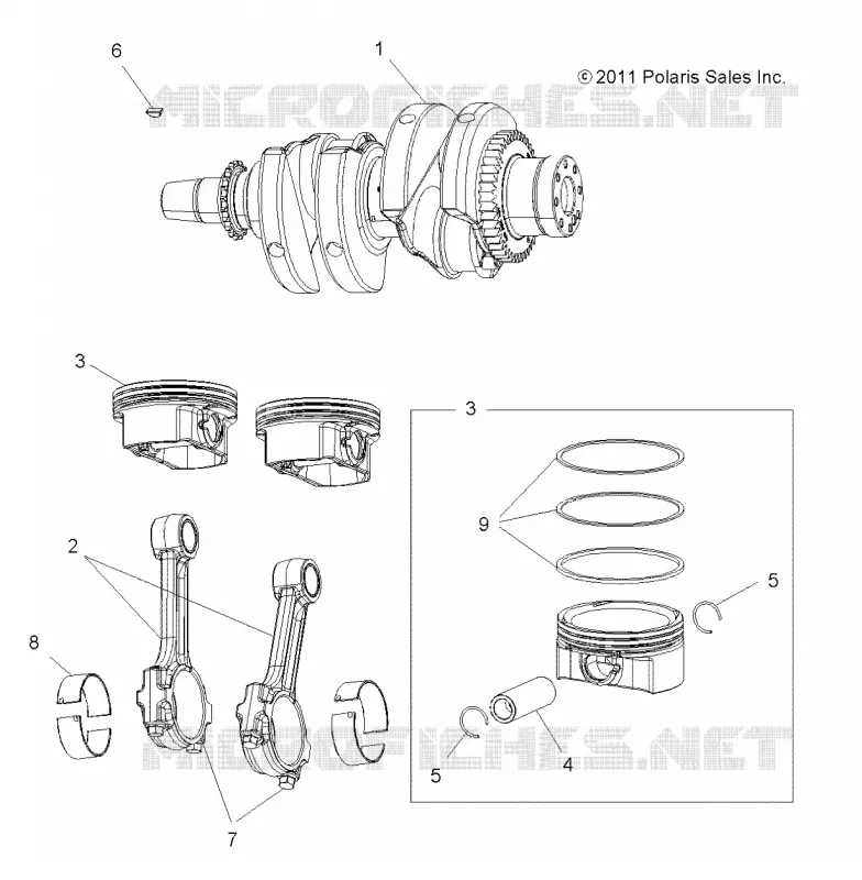 ENGINE, CRANKSHAFT AND PISTON