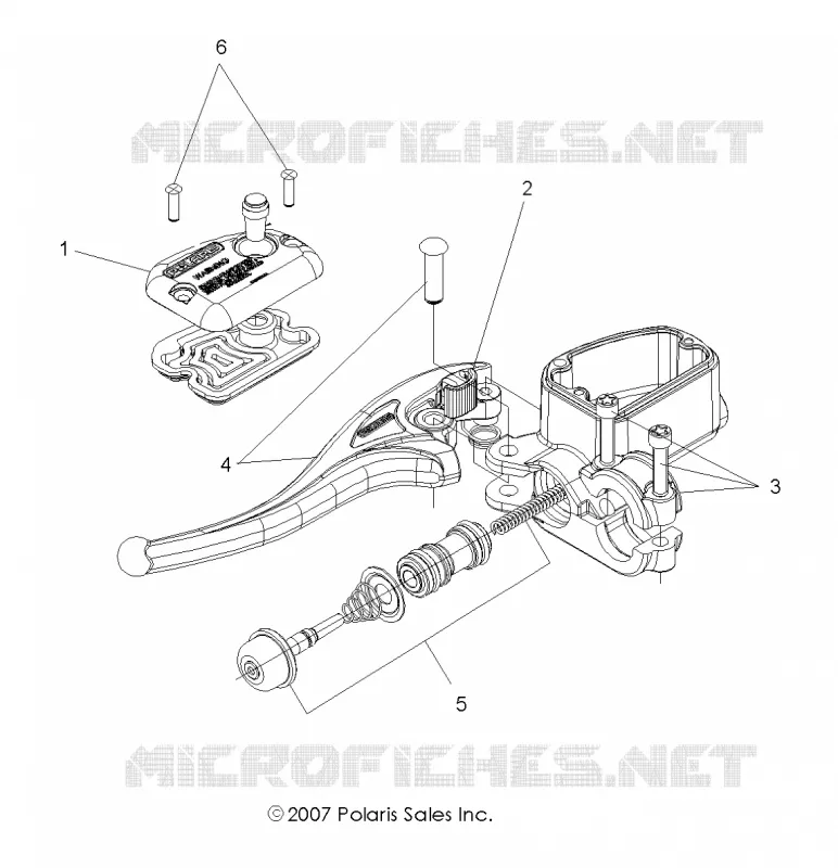 FRONT BRAKE BRAKE LEVER AND MASTER CYLINDER