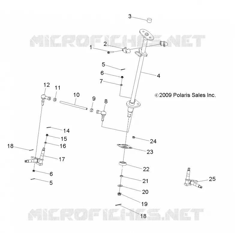 STEERING POST   AND TIE ROD ASM.