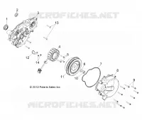 ENGINE, STATOR AND FLYWHEEL