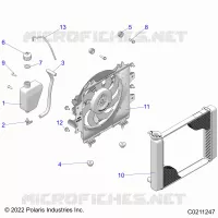 ENGINE, COOLING SYSTEM, RADIATOR, FAN & OVERFLOW BOTTLE