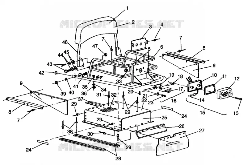 RACK   TUNNEL EXTENSION WIDETRAK GT 0962061 AND EUROPEAN WIDETRAK GT E962 (4931623162B011)