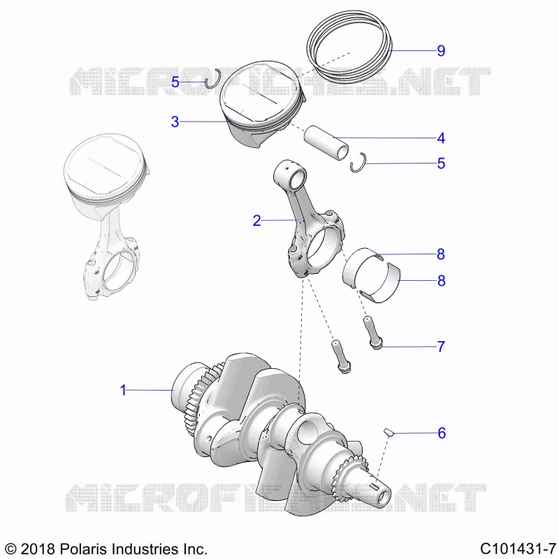 ENGINE, CRANKSHAFT AND PISTON