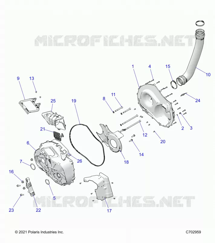 DRIVE TRAIN, CLUTCH COVER AND DUCTING