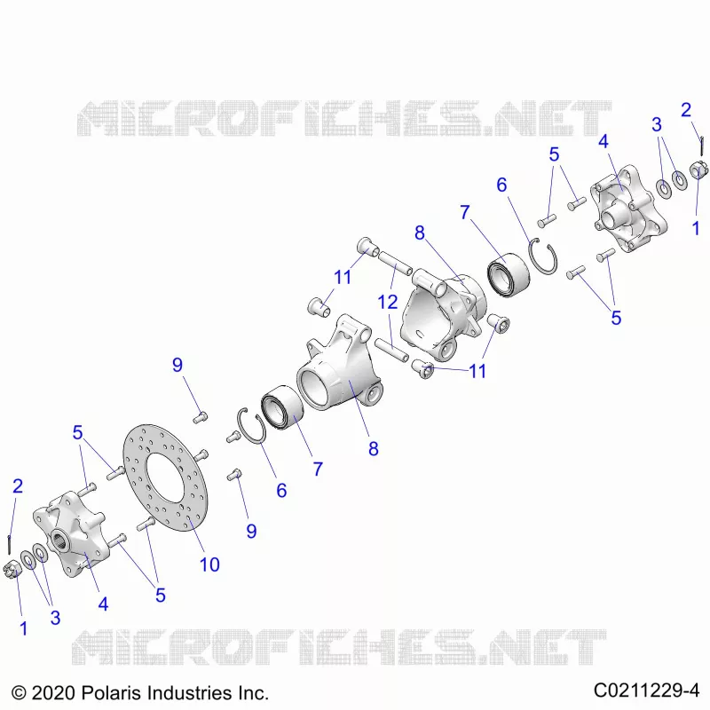 REAR SUSPENSION HUBS, CARRIER AND BRAKE DISC