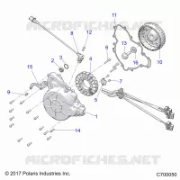 ENGINE, STATOR AND FLYWHEEL