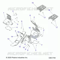 CHASSIS, CLUTCH GUARD AND FOOTRESTS