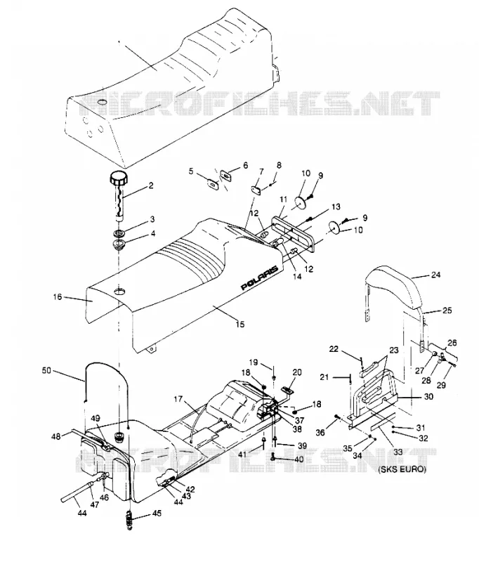 SEAT   GAS TANK ASSEMBLY 440 0952760, 440 SKS 0952560,  AND EUROPEAN 440 (4929032903A008)