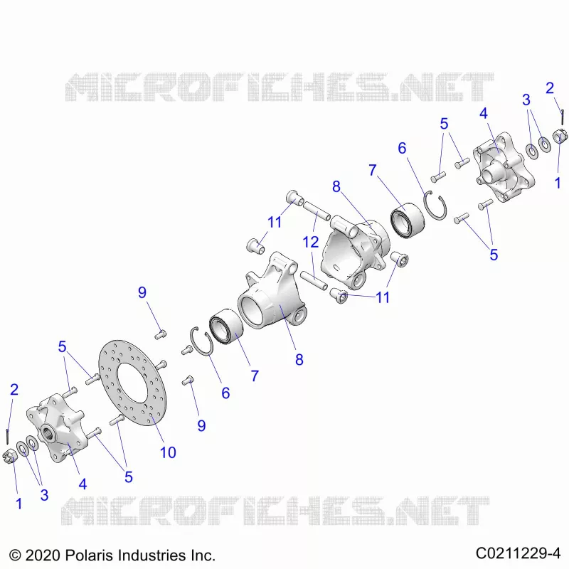 REAR SUSPENSION HUBS, CARRIER AND BRAKE DISC