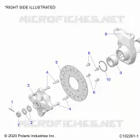 FRONT SUSPENSION HUB, CARRIER, AND BRAKE DISC
