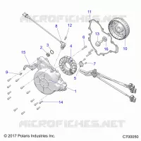 ENGINE, STATOR AND FLYWHEEL